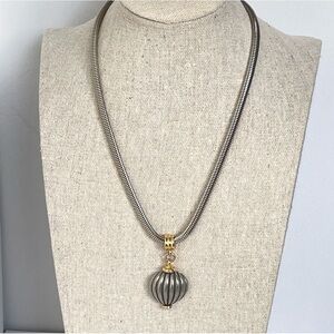 Ben-AmunTwo-Tone Hot Air Balloon Pendant 8” Drop Statement